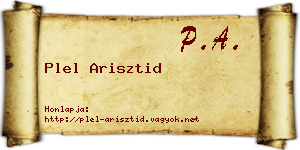 Plel Arisztid névjegykártya